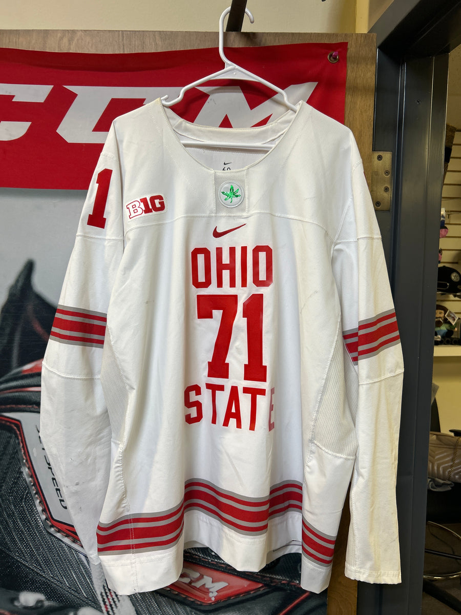 Ohio State Buckeyes Alternate Game Worn Hockey Jersey 71 Size 60 ohio-state-buckeyes-alternate-game-worn-hockey-jersey-71-size-60