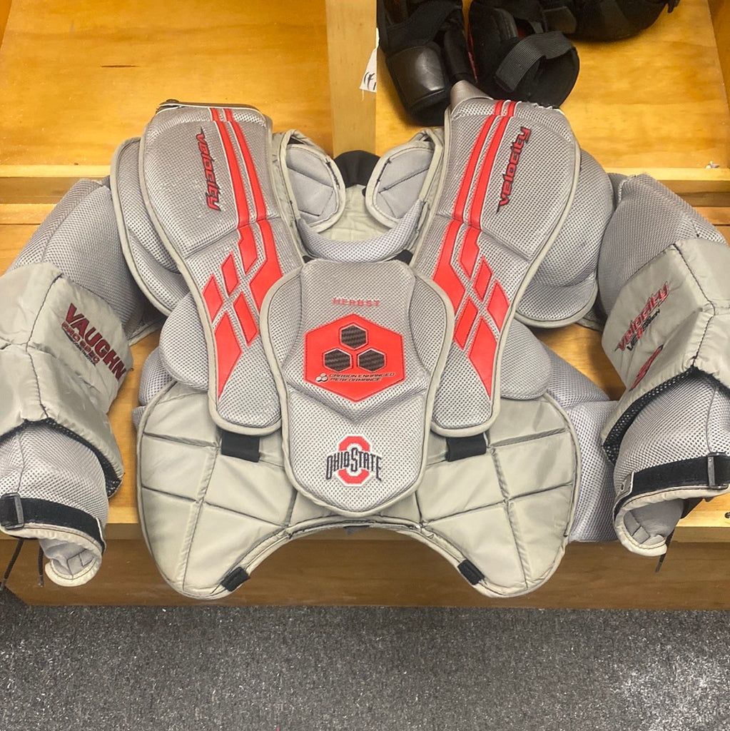 Vaughn V7 OSU Goalie Pads 31+2.5 Zeglen – Never Made It Pro Stock