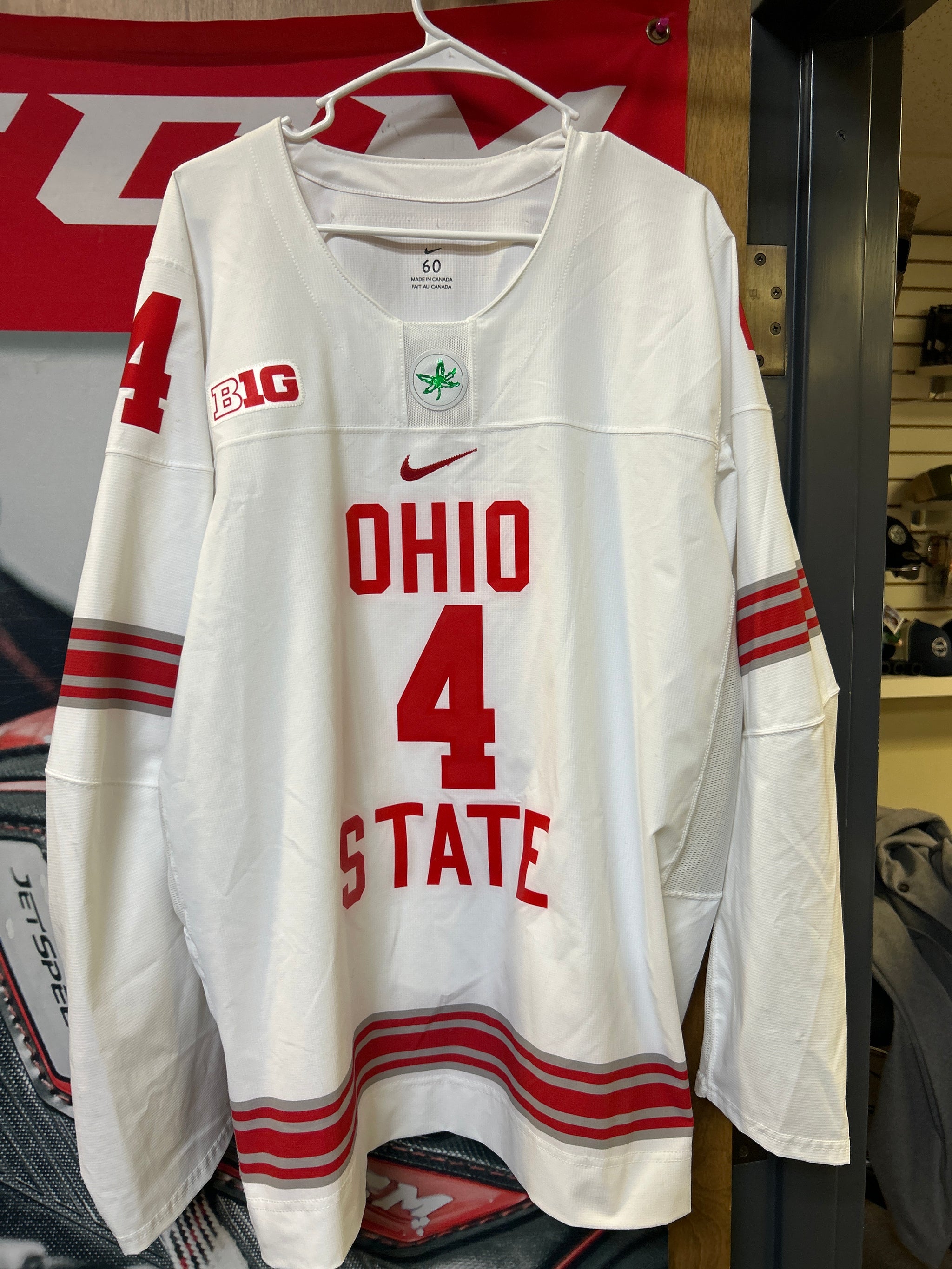 Ohio State Buckeyes Alternate Game Worn Hockey Jersey #4 Size 60