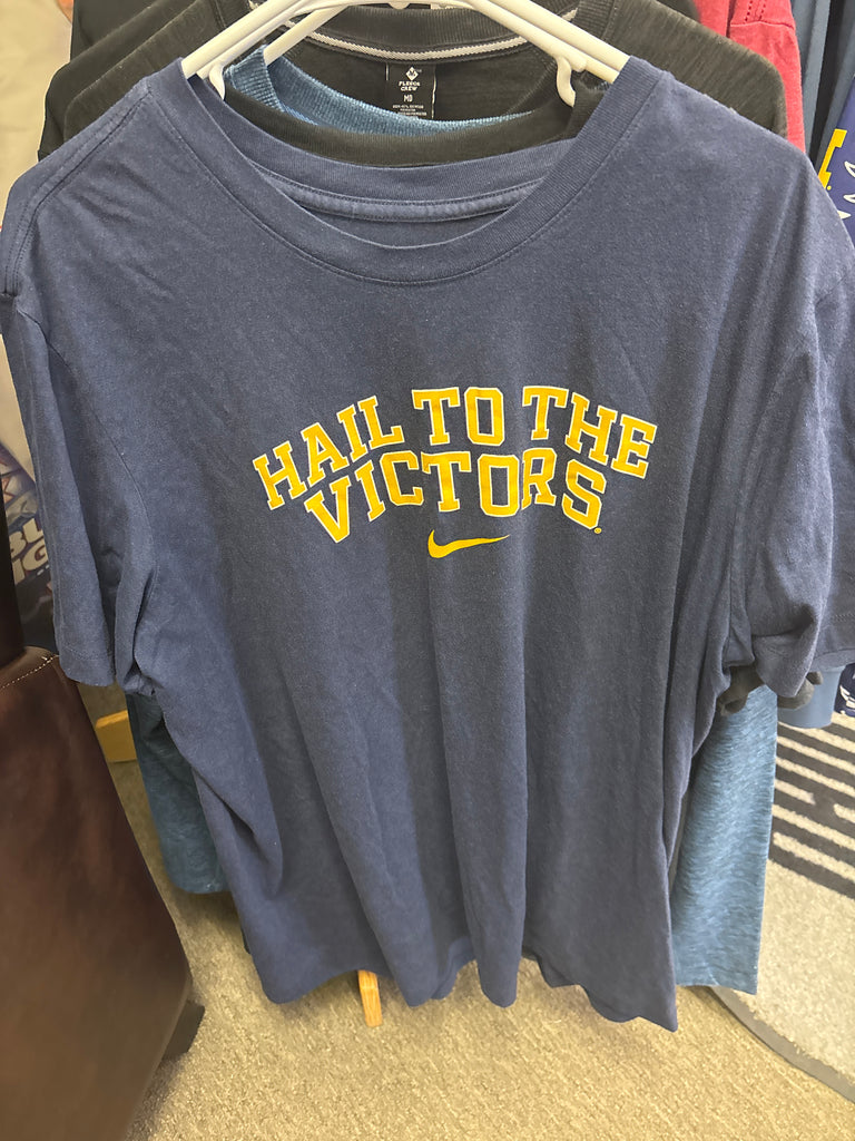 Michigan Hockey Nike Grey Tee Shirt XLarge Hail to the Victors Pro