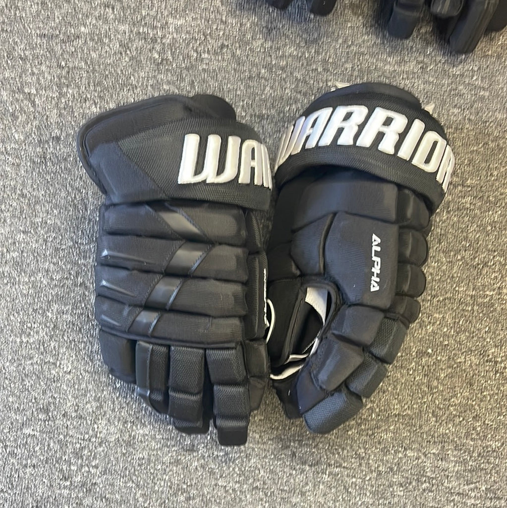 Warrior Alpha Classic NHL Pro Stock Senior Hockey Gloves in Carolina Size 13in