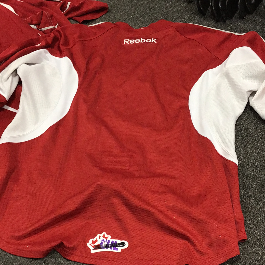 Used WHL Reebok Red Practice Jersey 56 Never Made It Pro Stock